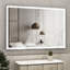 Miroir de salle de bain 60,92x39,23 pouces, imperméable, cadre en aluminium, 3 options de couleurs, options de système d'installation Smart Touch, choix de contrôle