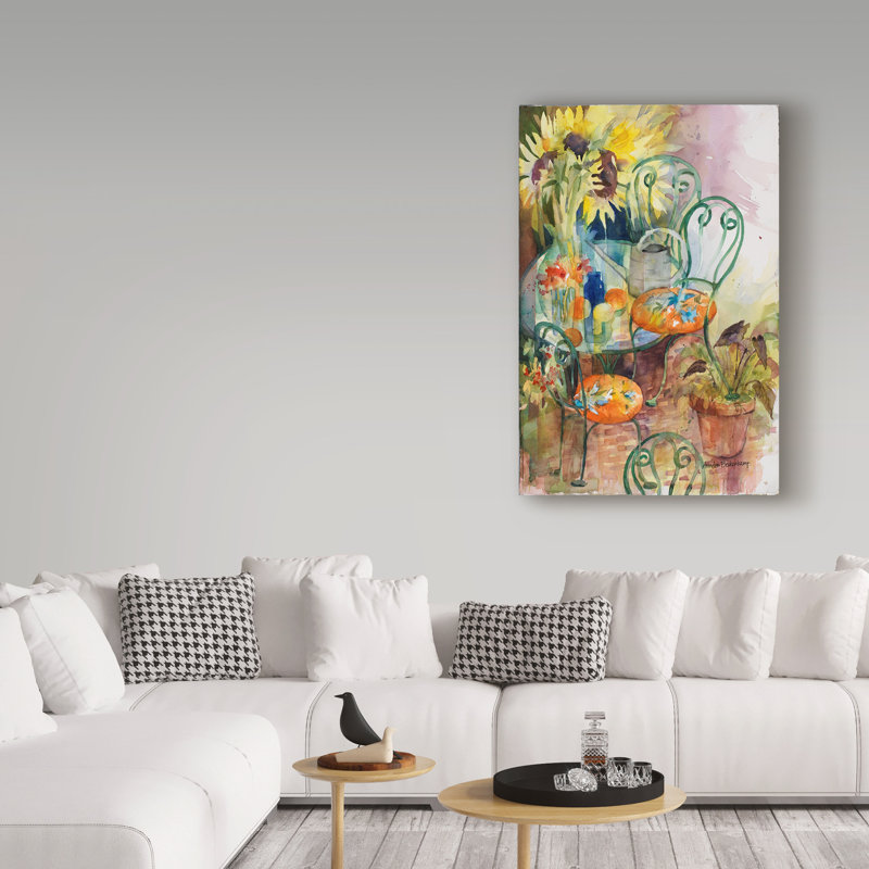 «Courtyard Colors» par Mattox, reproduction d'aquarelle sur toile tendue, H 19 po x l 12 po x P 2 po