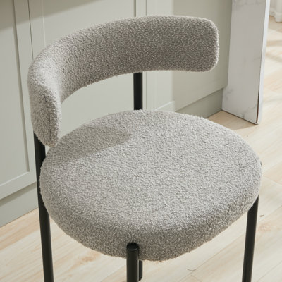 Boucle Upholstered Side Dining Chairs
