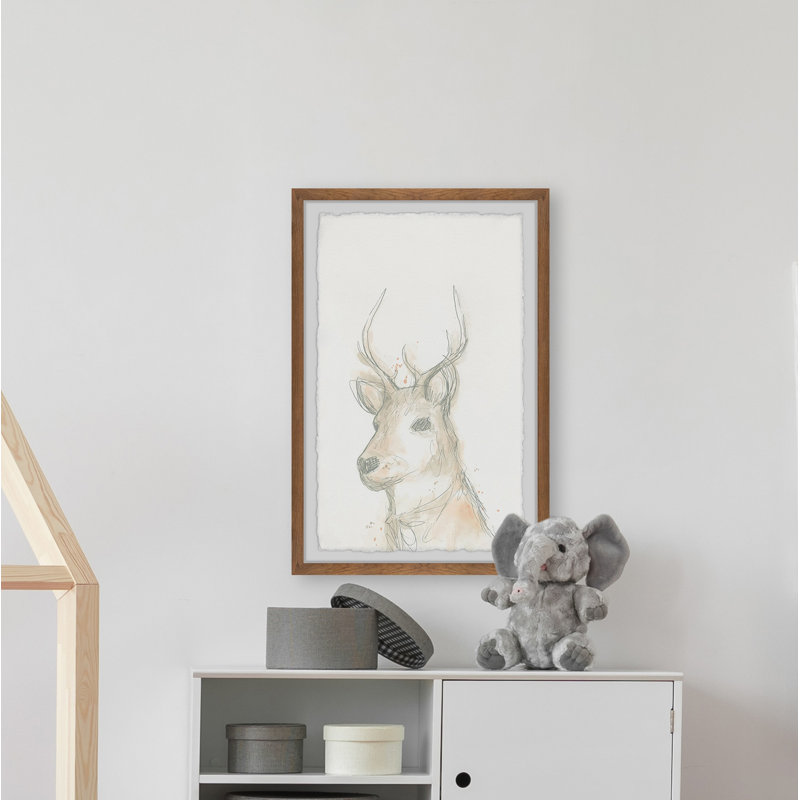 Oriya «Deer Cameo III», reproduction encadrée, H 18 po x l 12 po x P 1,5 po