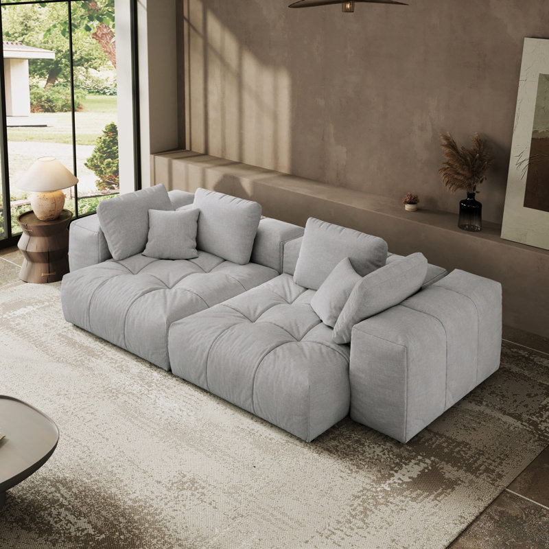 Modular Sectional Sofa Couch, Oversized Free Combination Deep Seat Sofa, Cushion Covers Removable & Washable, Fabric, Down Filled