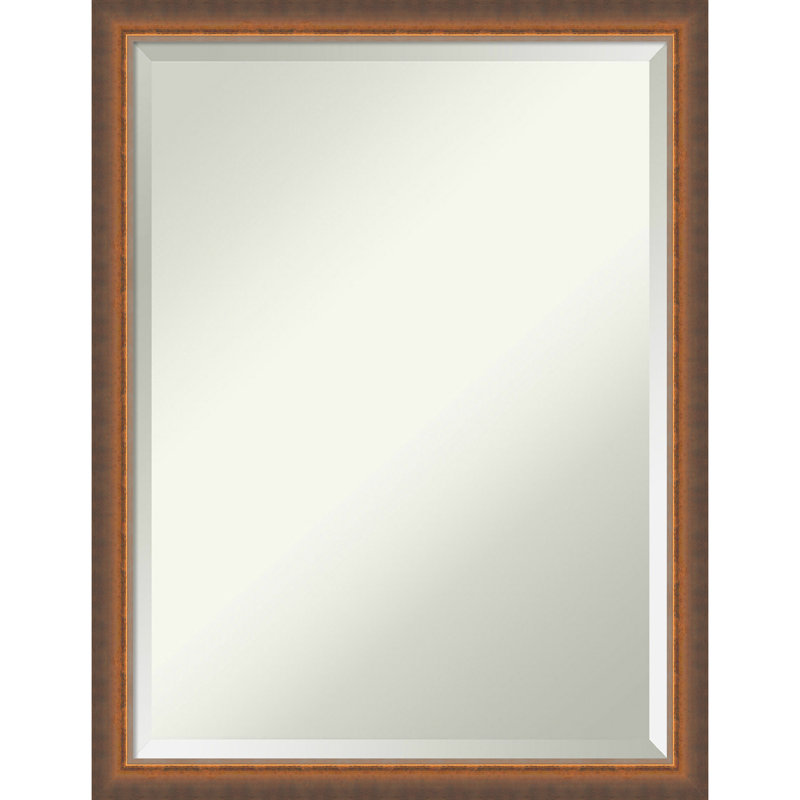 Haruki Solid Wood Rectangle Wall Mirror, Blue, 26.25" x 20.25"