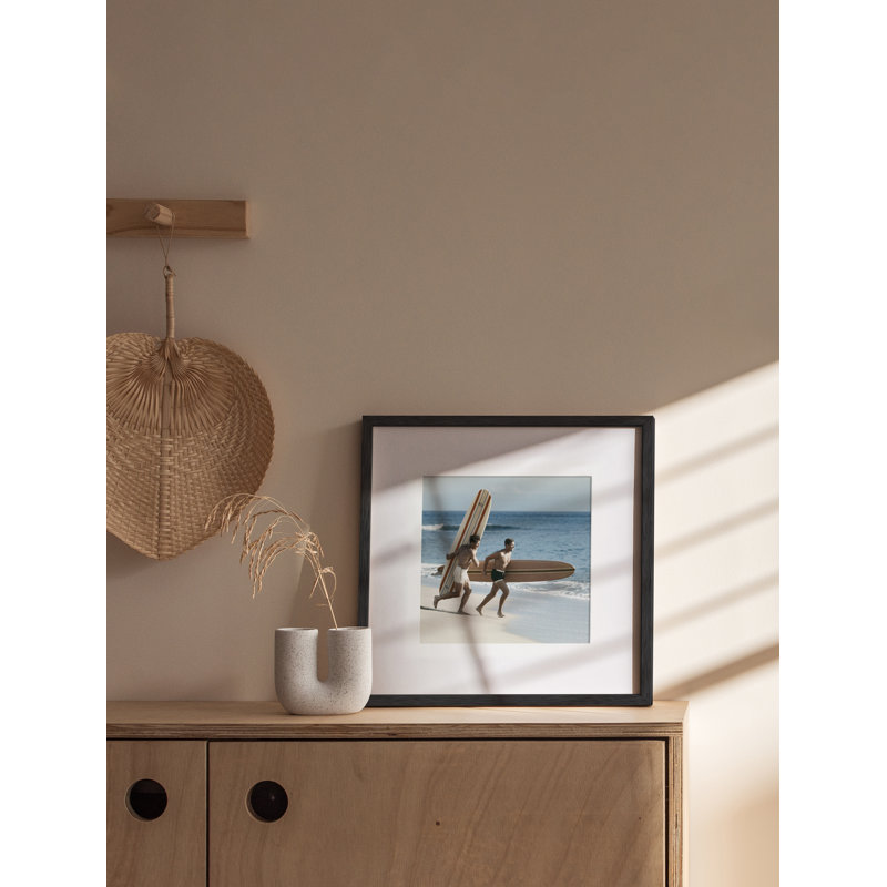 Cadre photo Darious, 12 po x 12 po avec passe-partout pour 8 po x 8 po, Noir
