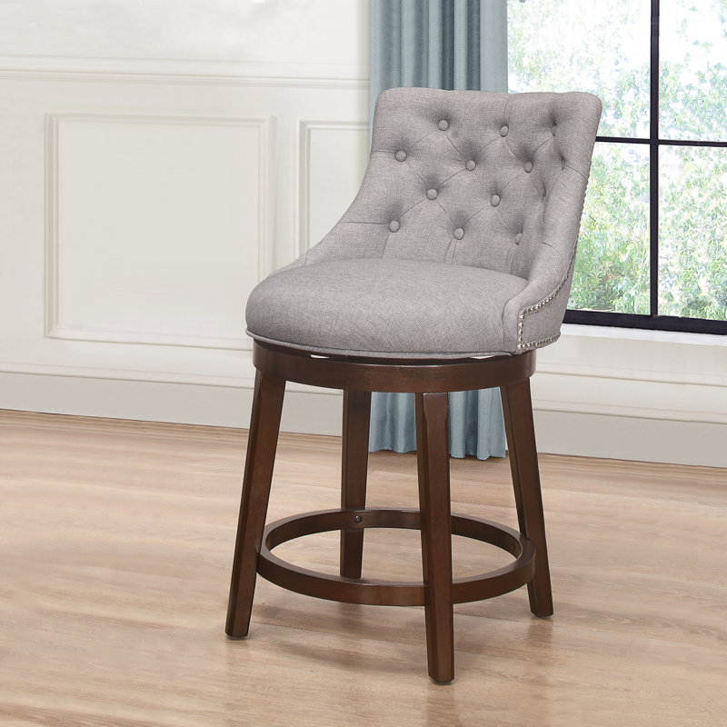 Papillion Swivel Counter & Bar Stool, Counter Stool (24" Seat Height), Smoke Gray