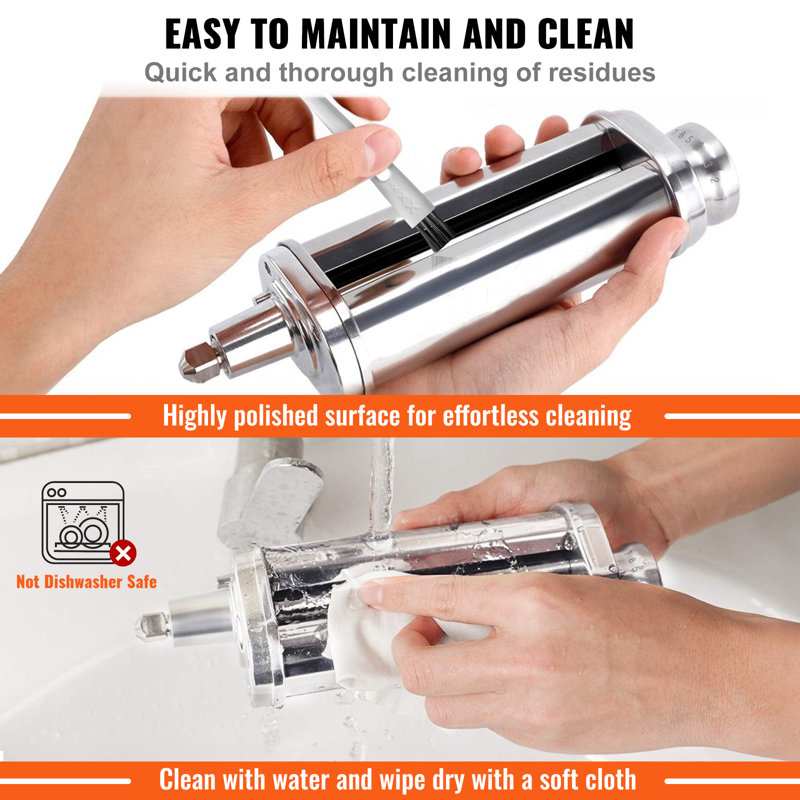 Stainless Steel Pasta Roller Attachment for KitchenAid Stand Mixer