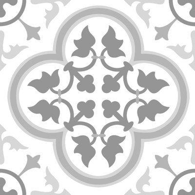 Remy 30.48 x 30.48 cm Tile in White/Grey 10 Per Pack