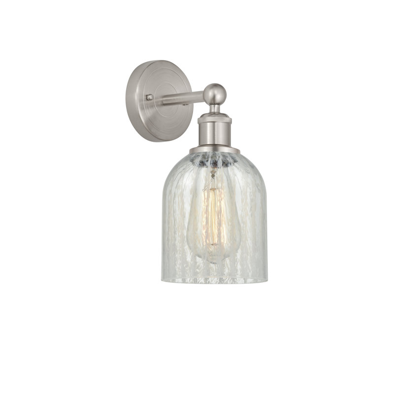 Applique murale à bras en acier 1 lumière Carmi, Mouchette, Nickel satiné brossé