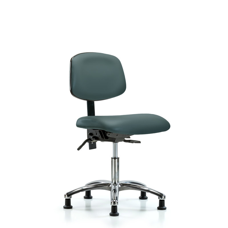 Chaise de travail Lisbeth, Bleu colonial, Patins, Inclus