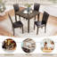 Ensemble de table de salle à manger 5 pièces avec chaises, ensemble de table de salle à manger en bois pour 4 personnes, ensemble de table de salle à manger de style rustique pour 4 personnes, noyer foncé