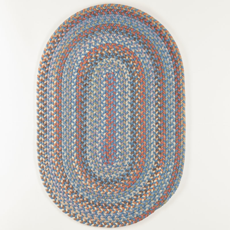 Tapis décoratif en laine tressée à la main Elmdale, Ovale 2 pi x 3 pi
