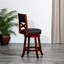 Ravissant tabouret pivotant à hauteur de comptoir de 24 po, cerisier, assise en tissu gris anthracite. Siège. Structure en bois franc robuste. Rotation à 360 degrés. Rembourrage en mousse épaisse. Pieds évasés pour plus de stabilité-1535857975-1535857978