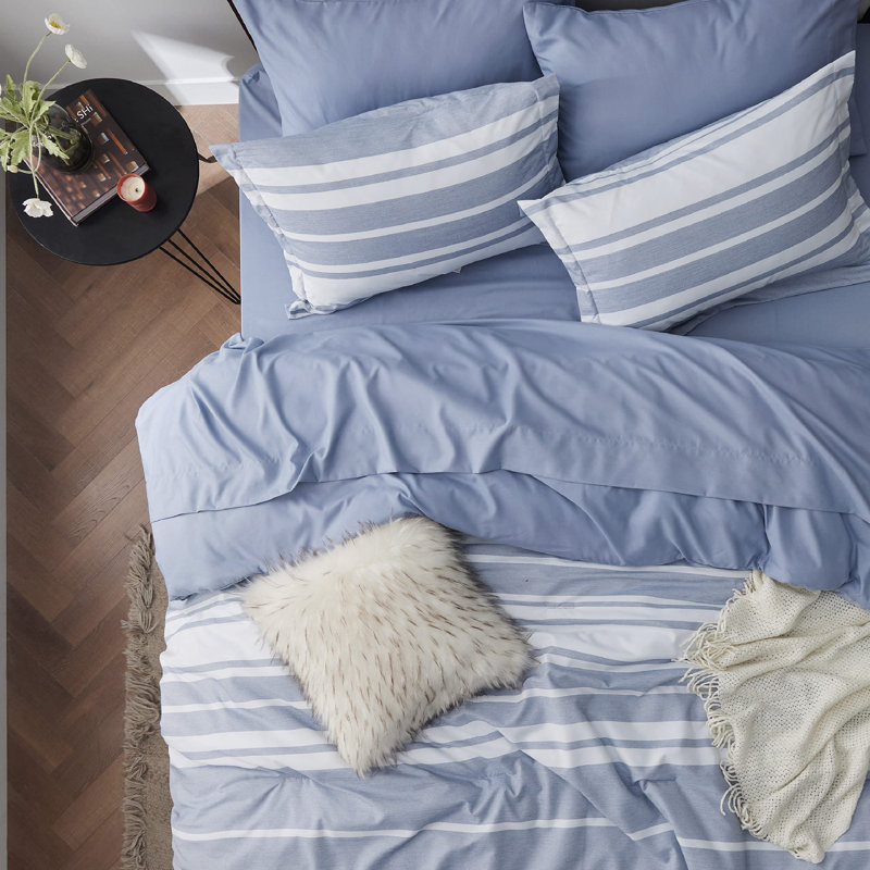 Bedsure Striped All Season Comforter Set, Mocha Meringue, Twin Comforter + 4 Additional Pieces