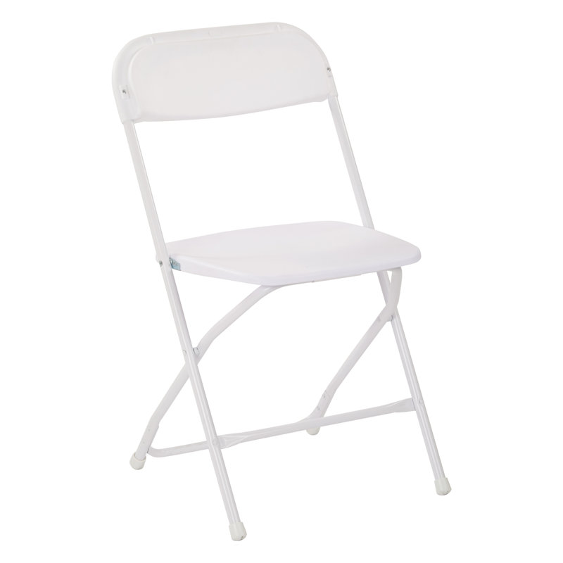 Chaise pliante en métal et en plastique, Blanc