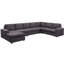 Chaise modulaire réversible en lin gris foncé de 146,5 po, option modulaire pour poids de 283 lb, hauteur des pieds 1,5 po, revêtement