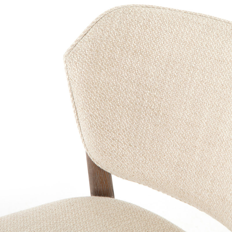 Joren Upholstered Dining Chair, Irving Taupe Polyester Blend/Pecan Whitewash