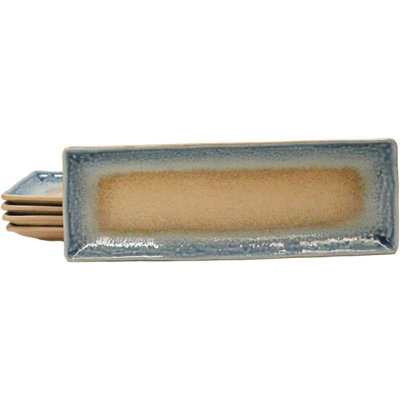 Pack Of 5 River Ao Nagashi Collection Rectangular Serving Platter 14" L