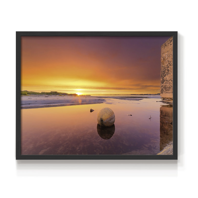 Sunset Tide -Framed Print - Restickable, 11" H x 14" W, Black