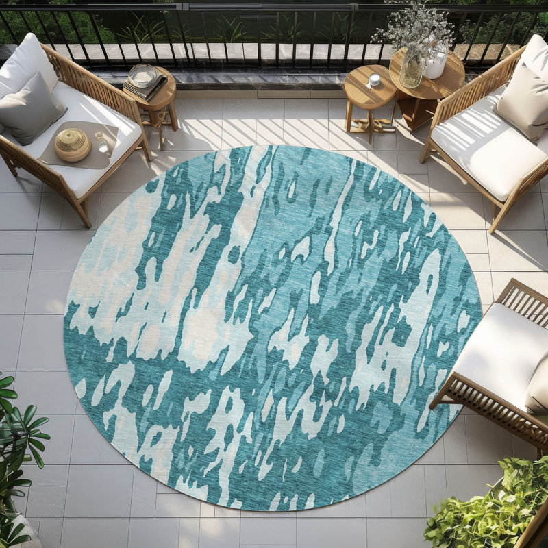  Chayden Area Rug with Non-Slip Backing, Round 8'