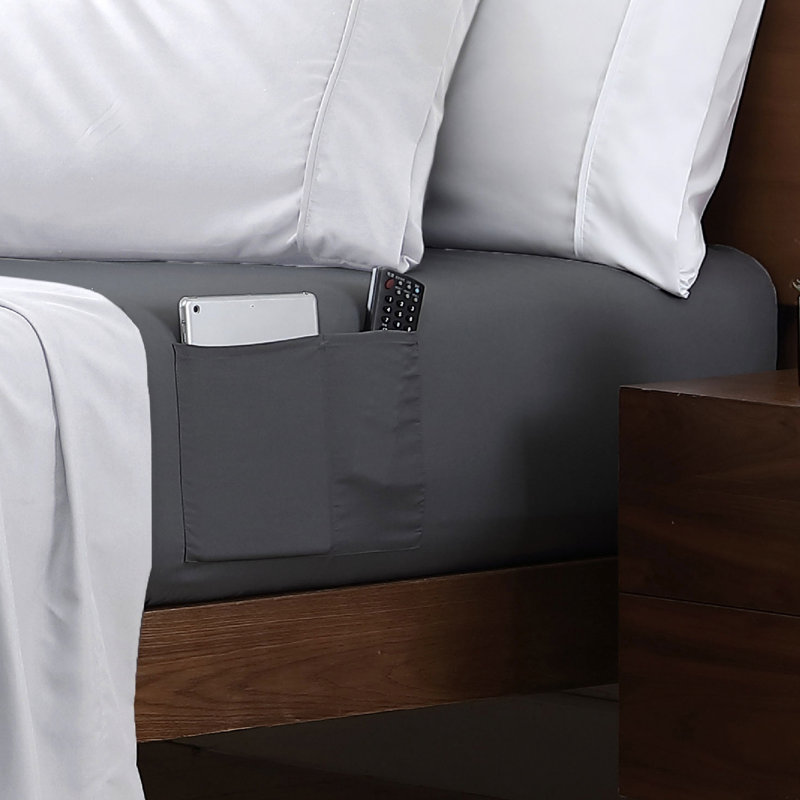 Swift Home Smart Pocket Fitted Sheet - Essential 1800 Series Microfiber - Fits Mattress up to 14" Thick - Convenient Storage, Peach Fuzz, Durable, Easy Care