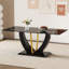 Table de salle à manger moderne, minimaliste et luxueuse imitation marbre noir, bureau rectangulaire, bureau de jeu, bureau, salle à manger, salon, terrasse, cuisine