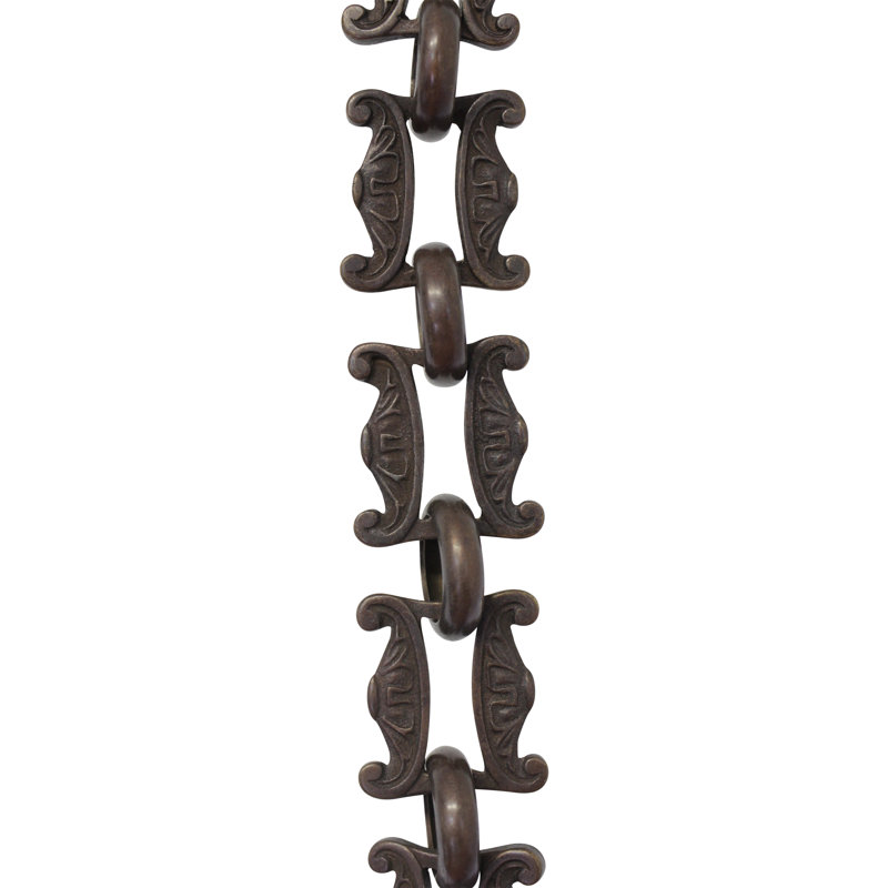 Chaîne ou arrêt de chaîne, Noir bronzé huilé, H 12 po x l 1,18 po x P 0,16 po