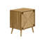 Table d'appoint, bout, rangement, petit, côté, salon, lampe, stratifié noyer clair, ruppie maritime, moderne