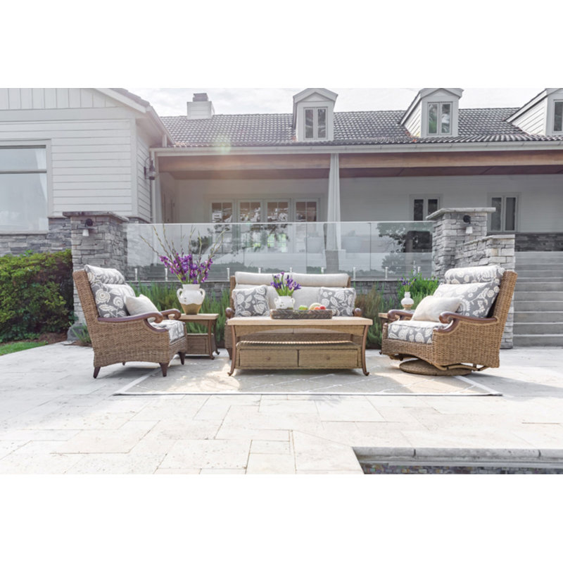 Brookside - Outdoor Side Table w/ Solid Travertine Top & Hand Painted Aluminum Base