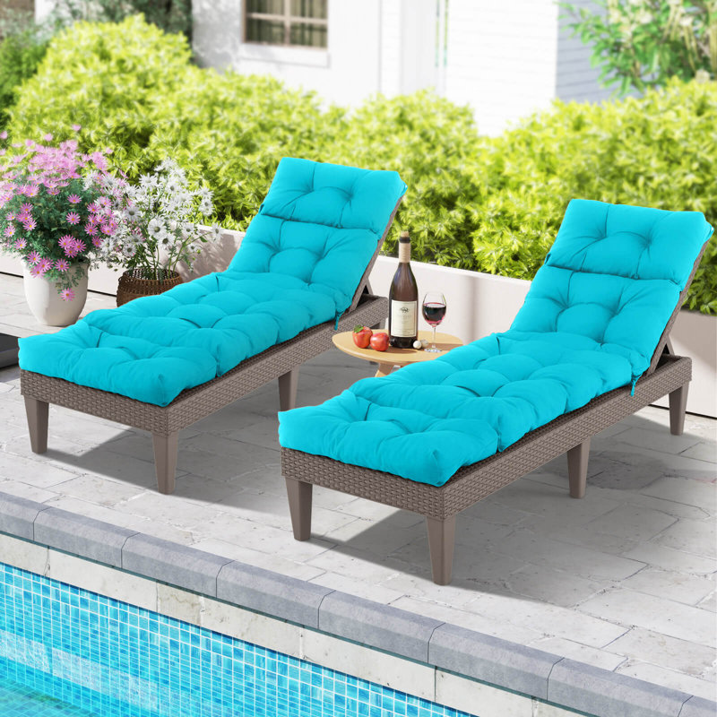 73" Lounge Chaise Cushion Padded Recliner Cushion Indoor Outdoor, 1