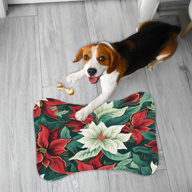 Tapis de Noël Holiday Poinsettias - 1 pièce, 14"