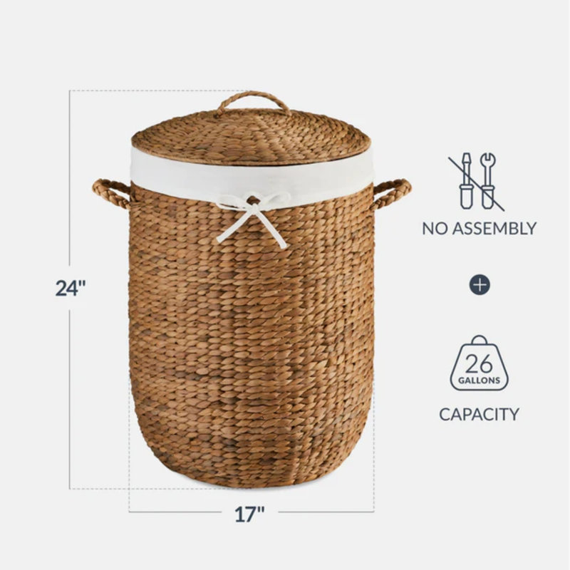 Round Laundry Hamper, Chestnut