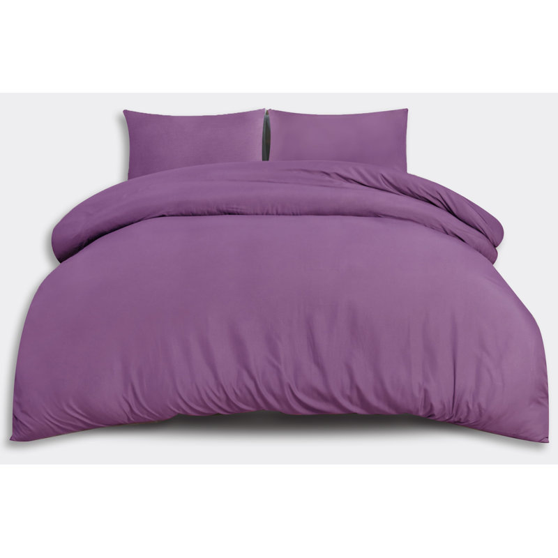 Jermelle Microfibre Modern & Contemporary Duvet Cover Set, Purple
