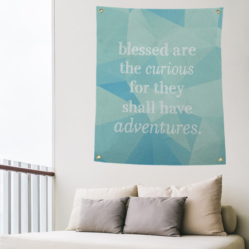 Tapisserie citation en faux gemme en polyester, H 80 po x l 59 po, Zircon