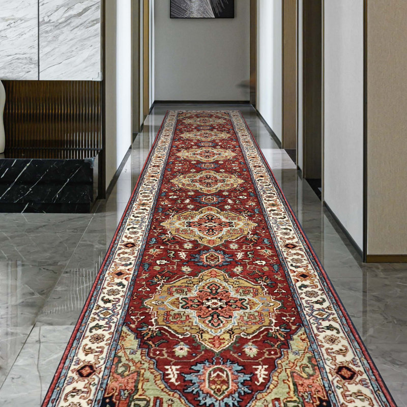 Hand Knotted Wool Oriental Area Rug, Runner 2'6" x 14'