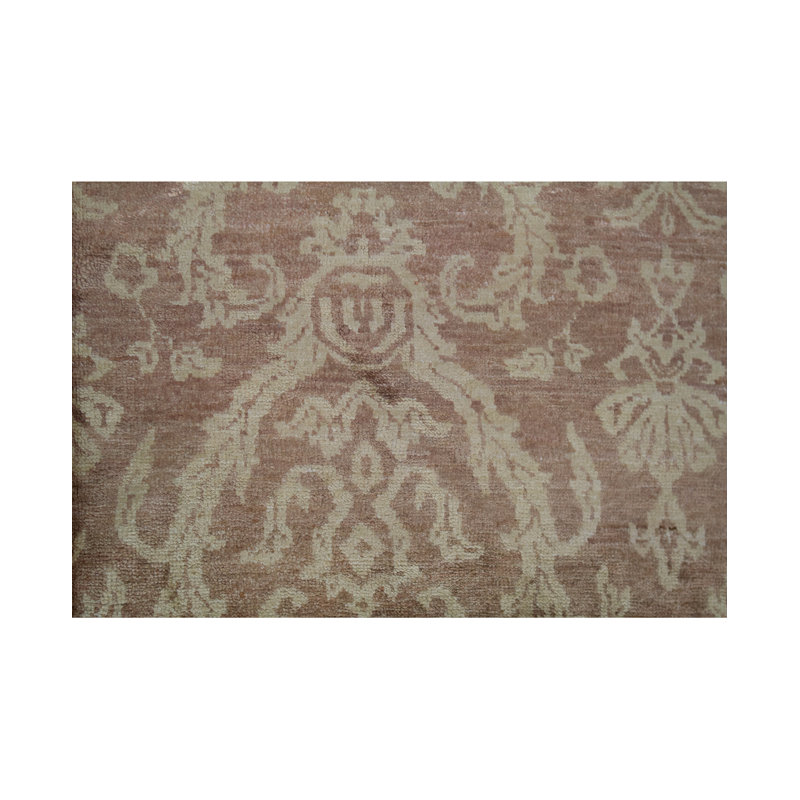 Tapis brun et beige de haute qualité noué à la main