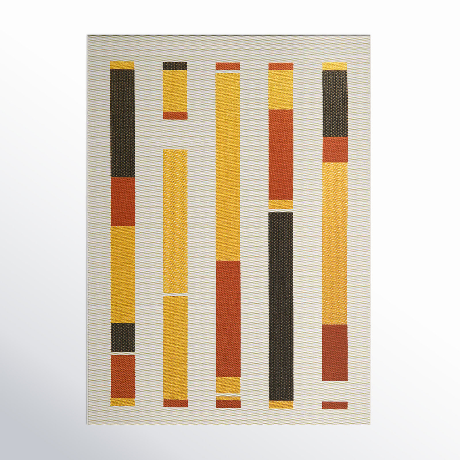 Kenno Yellow/Orange/Black Indoor/Outdoor Area Rug, Rectangle 5'3" x 7'
