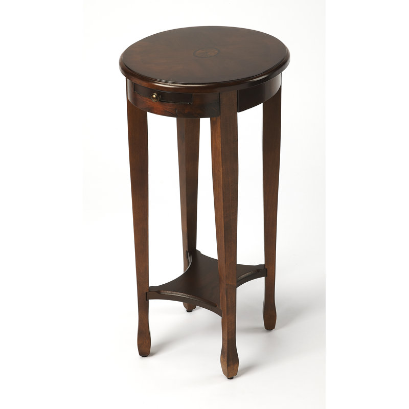 Arielle Round 12.5"W Side Table, Chestnut Burl