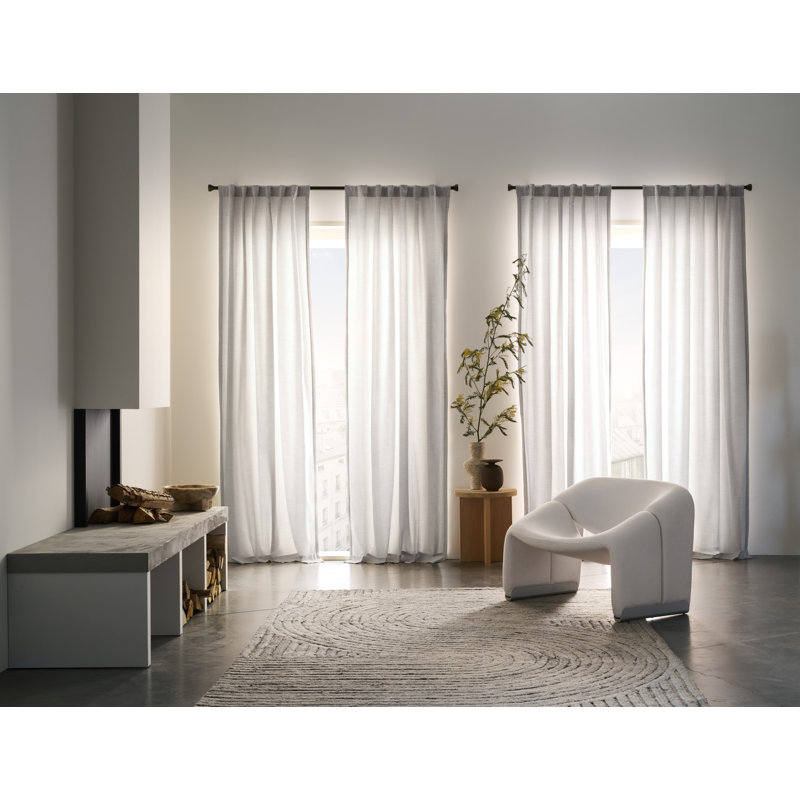 Sunbrella® Delaney Light Filtering Curtain, 50" W x 84" L, Gravel
