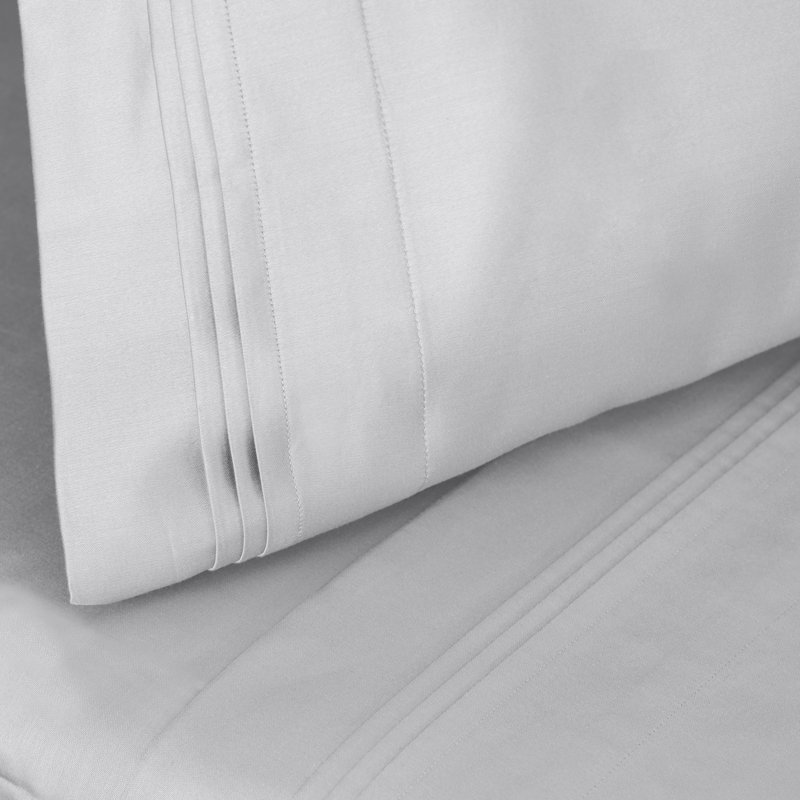 Arling 1000 Thread Count Luxury Certified Egyptian Cotton 2 Piece Sateen Pillowcase, Standard Pillowcase, Platinum