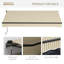 Auvent de terrasse rétractable 12 pi x 10 pi, parasol de patio avec manivelle, tissu 280 g / m², structure en aluminium robuste, abri de soleil beige pour la cour et le balcon, robuste