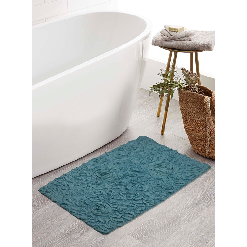 Tapis pour salle de bain Schoenberger, Bleu, L 34 po x l 21 po