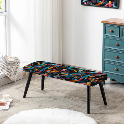 Banc rayé géométrique coloré et futuriste coloré
