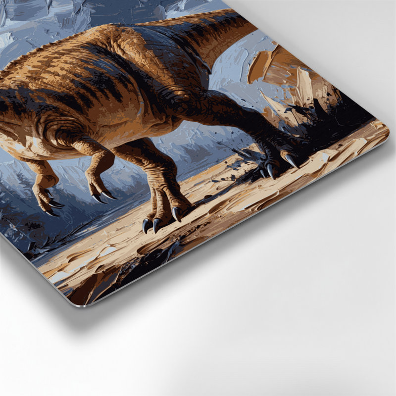 «Dinosaur Edmontosaurus», art mural en métal noir, H 12 po x l 12 po
