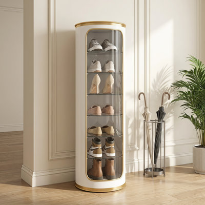 7-tier Metal Rotating Shoe Rack Tower 360 Entryway Organizer for Entryway Living Room Hallway