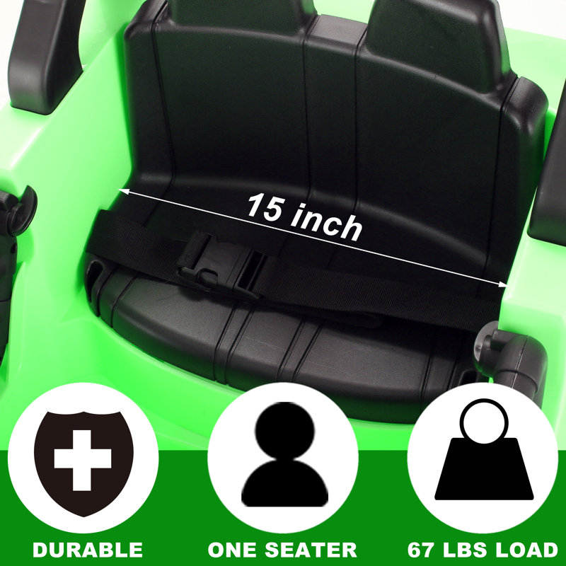 12V Electric Kids Ride On Jeep Car Vehicle with Parent Remote Control,Safety Belt,Light,Music Player, Green