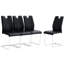 Chaise de salle à manger Black Pu (4 pièces) - Chic et fonctionnelle. Qualité PU, rembourrage en mousse. Conception ergonomique. Pieds argentés. Fabrication stable. Base coulissante. Des chaises respirantes). Matériau avec bon