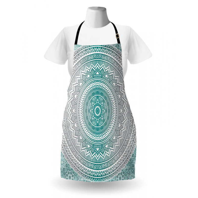 Tablier mandala, Gris / sarcelle