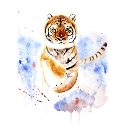 Tigre dans la neige - impression