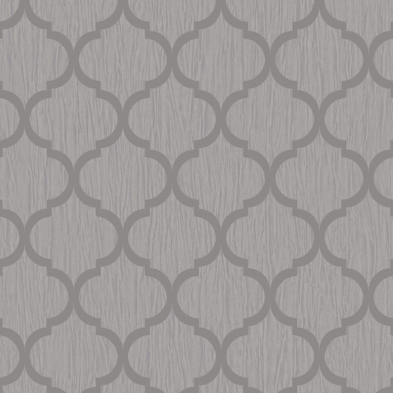 Huber 10.05m x 53cm Textured Glitter Wallpaper Roll, Silver