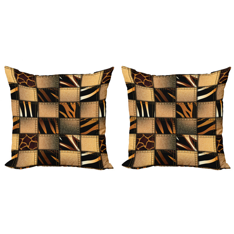 Ambesonne Animal Print Reversible Pillow Cover, 16" x 16"