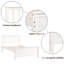 Lit plateforme en bois blanc avec tête de lit simple et tête de lit simple